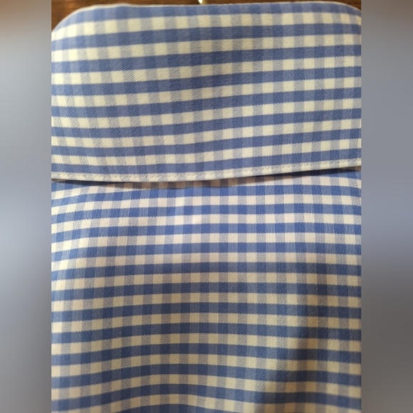 Eton Contemporary Fit Mens Blue/white Gingham. Button Down Size 40 15 3/4 - Picture 5 of 7